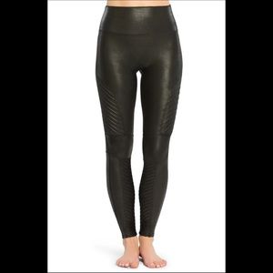 Spanx faux leather moto leggings black